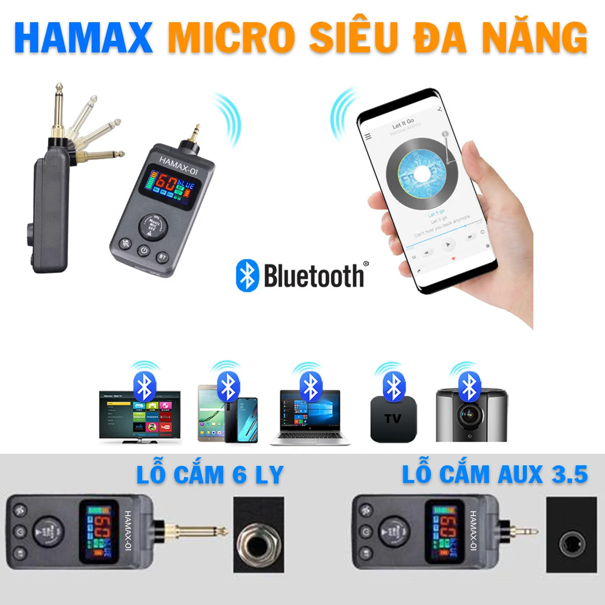 Hamax 01 – Micro Karaoke đa năng không dây tích hợp vang