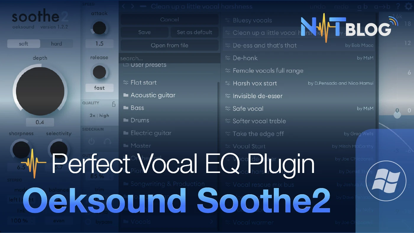 Oeksound Soothe2 | Plugin reduces annoying frequencies and softens vocals