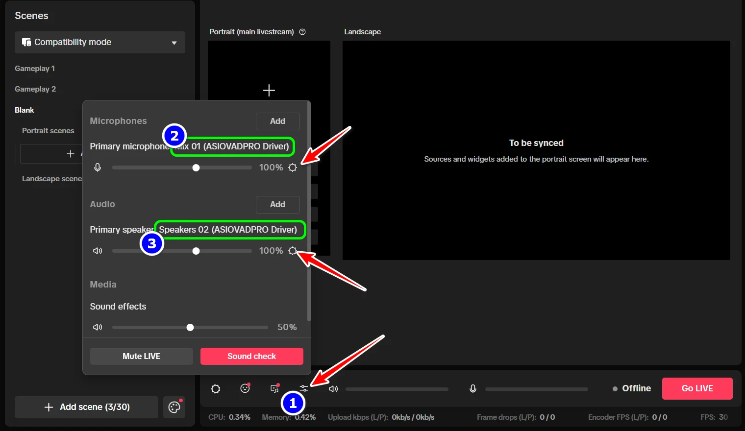 Set up TikTok audio LIVE to sing Cubase without echo