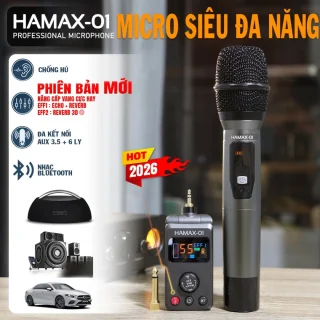 Hamax 01 – Micro Karaoke Bluetooth đa năng không dây tích hợp hiệu ứng vang vọng