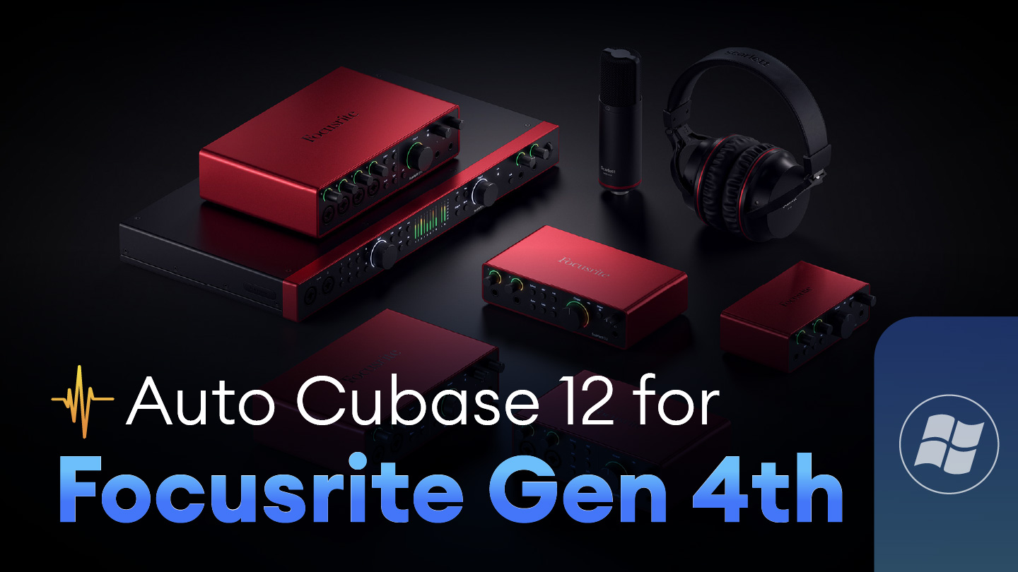 Free Cubase 12 auto-installer for Focusrite Scarlett Gen 4th